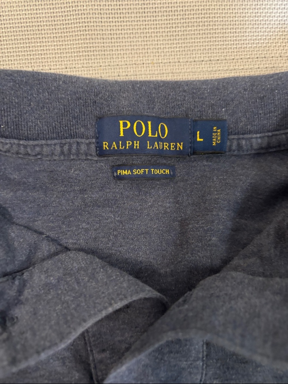 Polo by Ralph Lauren Long-Sleeve Polo in Heather Blue men’s sz M Pima cotton - Picture 2 of 6